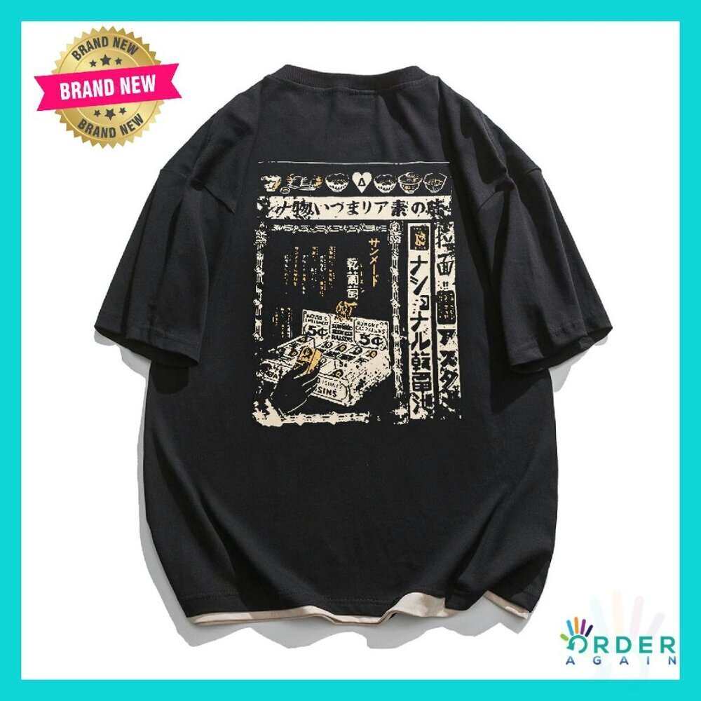Vintage Oversized Graphic Tee Y2K Retro Streetwear Unisex Casual Summer Top